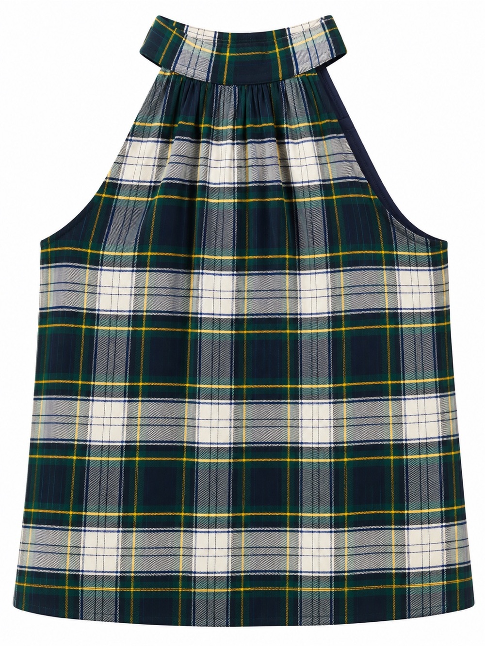 J. Crew Plaid Tie-Neck Halter Top